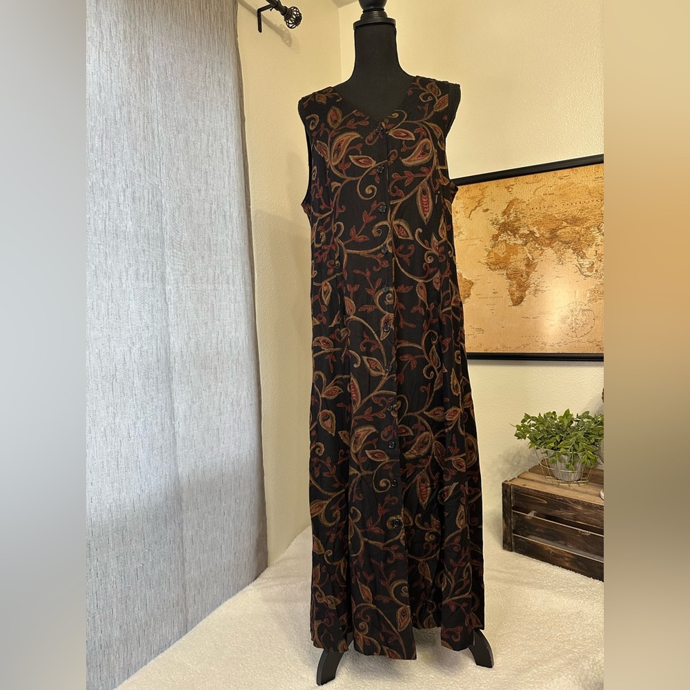 Hillard & Hanson sleeveless button up dress 16